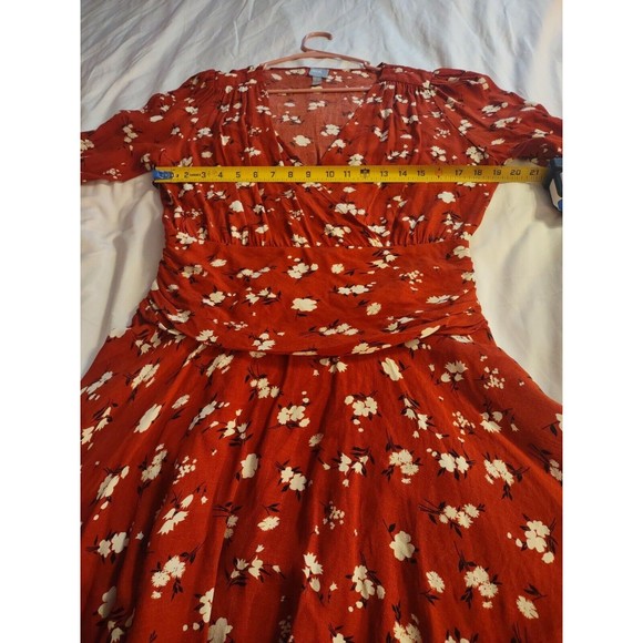 asos Dress Size 10 Brownish/Burnt Orange Multicolor Floral Side Zip - Picture 5 of 10